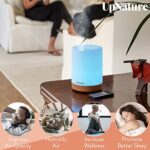 UpNature Essential Oil Diffuser for Large Room, 300ml Aromatherapy Diffuser Cool Mist Ultrasonic Diffuser, up to 12hrs of Continuous Aroma with Auto- ShutOff – 7 LED Light Colors