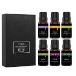 Essential Oils Set, ESSLUX TOP 6 Pure Essential Oils for Diffuser, Aromatherapy and Massage, Premium Quality, Lavender, Tea Tree, Rosemary, Lemongrass, Orange, Peppermint Oil