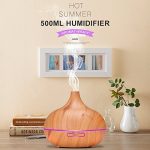 Essential Oil Diffuser, 550ml Cool Mist Humidifier Ultrasonic Aromatherapy Diffuser with 4 Timer Settings & 7 Different Lights for Office Home Study Yoga Spa Baby