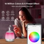 Sengled Smart WiFi Essential Oil Diffuser, 150ml Ultrasonic Aromatherapy Diffuser with Alexa & Google Home App & Voice Control, Night Lights Auto Off & Timer Function, LED Colors Humidifier for Home