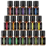 Anjou Essential Oils Gift Set, 18 x 5mL Aromatherapy Top Oils for Diffuser, Humidifier, Massage, Skin Hair Care, Therapeutic Grade 100% Pure, Include Lavender, Sweet Orange, Eucalyptus and More